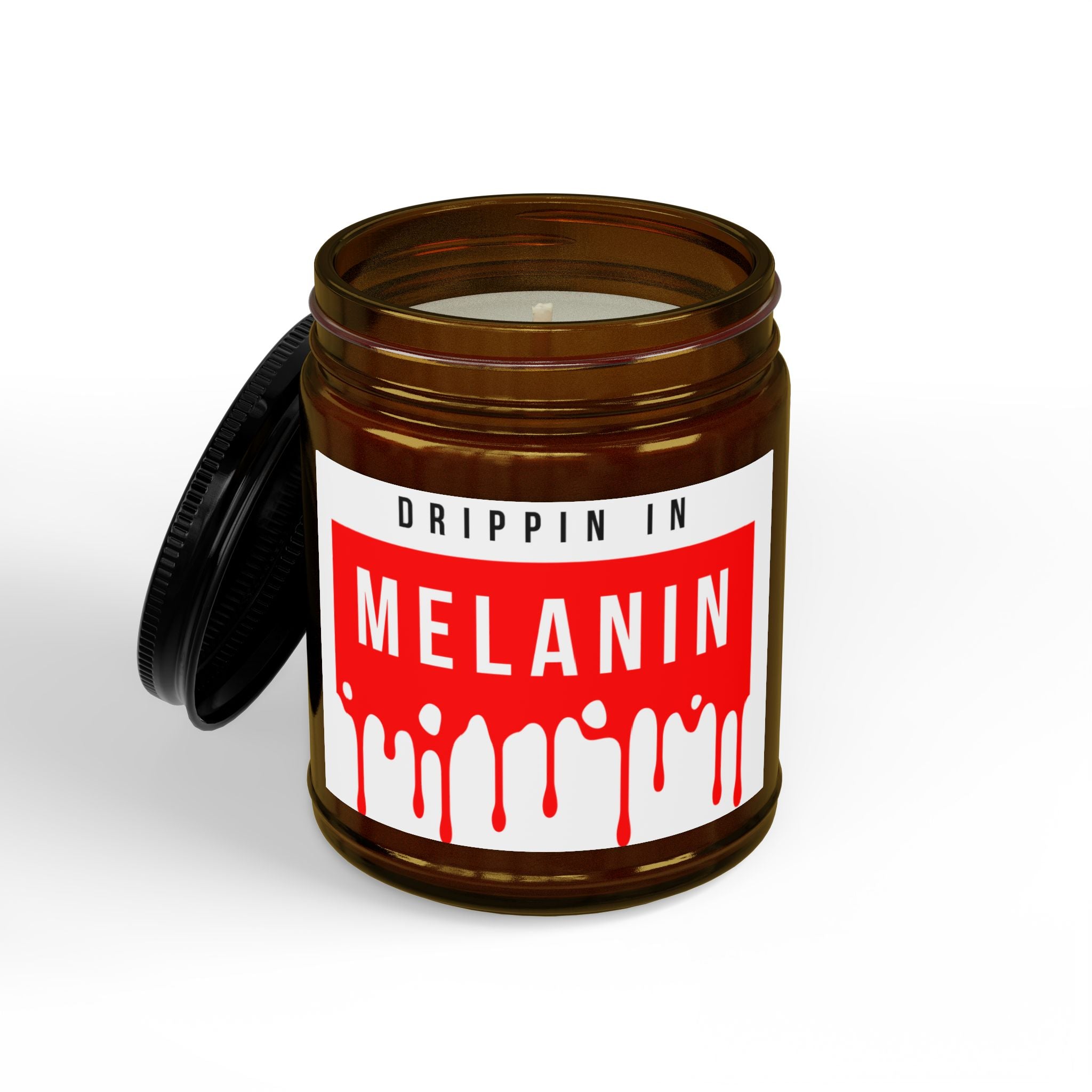 Melanin Drippin' Scented Soy Candle — 4oz & 9oz Brown Jar with Black Lid